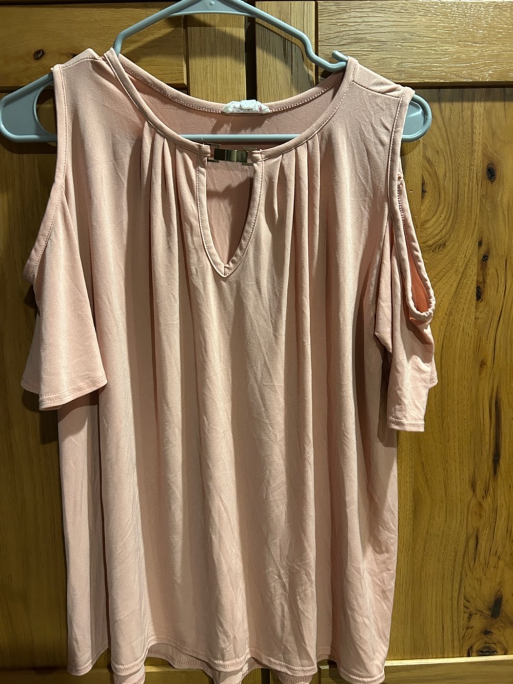 Women's Cold-Shoulder Blouse - Blush Pink